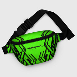 Поясная сумка Cyberpunk 2077: Acid Green, цвет: 3D-принт — фото 2