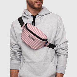 Поясная сумка Black Pink: Striped Geometry, цвет: 3D-принт — фото 2