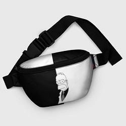 Поясная сумка Гомер Симпсон - в смокинге - black and white, цвет: 3D-принт — фото 2