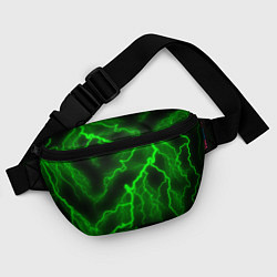 Поясная сумка МОЛНИЯ GREEN NEON, цвет: 3D-принт — фото 2