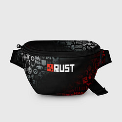Поясная сумка RUST цвета 3D-принт — фото 1
