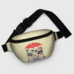 Поясная сумка Влюбленные мопсы, цвет: 3D-принт — фото 2
