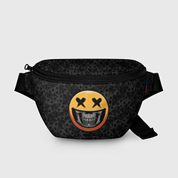 Поясная сумка Смайлик на черепе Emoji, цвет: 3D-принт