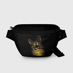 Поясная сумка Дымчато-световой кот, цвет: 3D-принт
