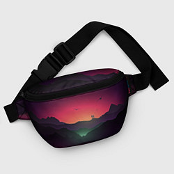 Поясная сумка Фиолетовый рассвет, цвет: 3D-принт — фото 2