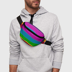 Поясная сумка Разноцветные полоски, цвет: 3D-принт — фото 2