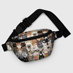 Поясная сумка Котики смешные, цвет: 3D-принт — фото 2