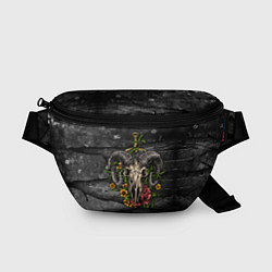 Поясная сумка Череп барана в цветах, цвет: 3D-принт