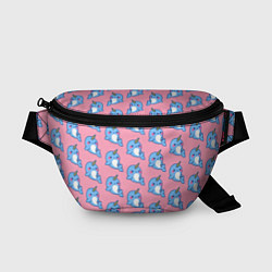 Поясная сумка Дельфинчики Единорожки, цвет: 3D-принт