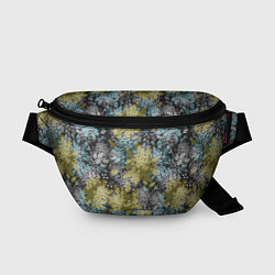 Поясная сумка Черно оливковый цветочный, цвет: 3D-принт