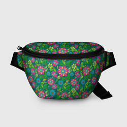 Поясная сумка Поле разноцветных цветков, цвет: 3D-принт