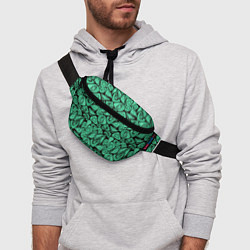Поясная сумка Зеленый абстрактный узор, цвет: 3D-принт — фото 2