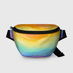 Поясная сумка РАДУЖНЫЕ ВОЛНЫ RAINBOW WAVES Z, цвет: 3D-принт