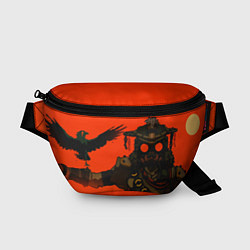 Поясная сумка Бладхаунд с вороном, цвет: 3D-принт