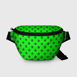 Поясная сумка Звездный фон зеленый, цвет: 3D-принт