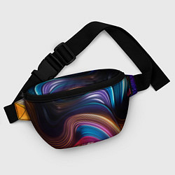 Поясная сумка Цветные неоновые волны, цвет: 3D-принт — фото 2