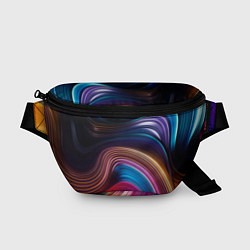 Поясная сумка Цветные неоновые волны, цвет: 3D-принт