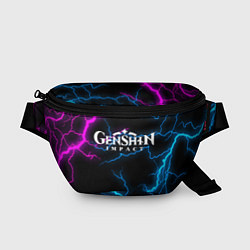 Поясная сумка GENSHIN IMPACT NEON FLASH НЕОНОВЫЕ РАЗРЯДЫ МОЛНИЙ, цвет: 3D-принт