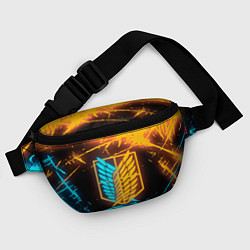 Поясная сумка Атака Титанов: Подсветка Неона, цвет: 3D-принт — фото 2