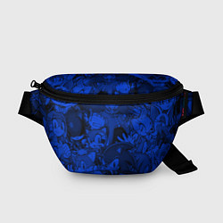 Поясная сумка SONIC BLUE PATTERN СИНИЙ ЁЖ, цвет: 3D-принт