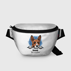 Поясная сумка Собака Басенджи, цвет: 3D-принт