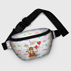 Поясная сумка Милый влюбленный тигренок 2022, цвет: 3D-принт — фото 2