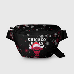 Поясная сумка НОВОГОДНИЙ CHICAGO BULLS 2022 СНЕЖИНКИ, цвет: 3D-принт