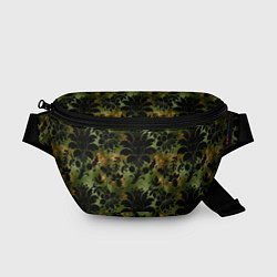 Поясная сумка Темные тропические листья, цвет: 3D-принт
