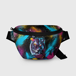 Поясная сумка Забрызганный тигр, цвет: 3D-принт