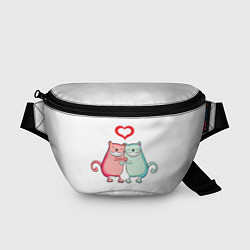 Поясная сумка Кошачья любовь, цвет: 3D-принт