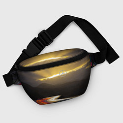Поясная сумка Ночная трасса, Мерседес, цвет: 3D-принт — фото 2
