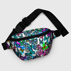 Поясная сумка Рой цветных бабочек, цвет: 3D-принт — фото 2