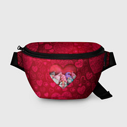 Поясная сумка Гномы в красном сердце, цвет: 3D-принт