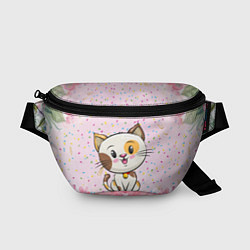 Поясная сумка Милый пятнистый котик, цвет: 3D-принт