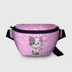Поясная сумка Котик с серым пятном, цвет: 3D-принт