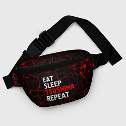 Поясная сумка Eat Sleep Tsushima Repeat - Краска, цвет: 3D-принт — фото 2