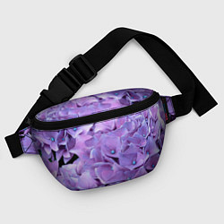 Поясная сумка Фиолетово-сиреневые цветы, цвет: 3D-принт — фото 2