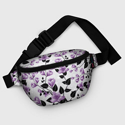 Поясная сумка Распустившиеся фиолетовые цветы, цвет: 3D-принт — фото 2