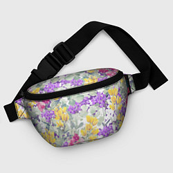 Поясная сумка Цветы Красочный Луговой Узор, цвет: 3D-принт — фото 2