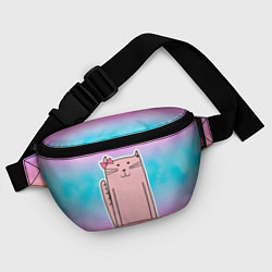 Поясная сумка Розовая кошечка, цвет: 3D-принт — фото 2