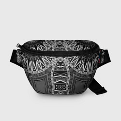 Поясная сумка Черно-белый этнический орнамент, цвет: 3D-принт