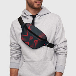 Поясная сумка Красный Символ Skyrim на темном фоне со стрелками, цвет: 3D-принт — фото 2