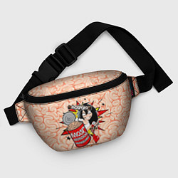 Поясная сумка Вскрою мозг - безумная девушка 3d, цвет: 3D-принт — фото 2
