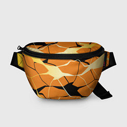 Поясная сумка Абстрактные полосы на оранжевом фоне, цвет: 3D-принт