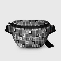 Поясная сумка Geometric shapes черно-белый, цвет: 3D-принт