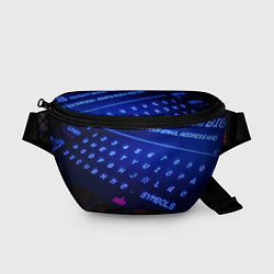 Поясная сумка Неоновая клавиатура - Синий, цвет: 3D-принт