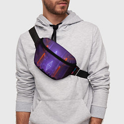 Поясная сумка Неоновое помещение с людьми - Фиолетовый, цвет: 3D-принт — фото 2