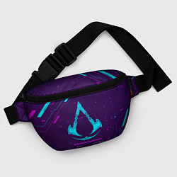 Поясная сумка Символ Assassins Creed в неоновых цветах на темном, цвет: 3D-принт — фото 2