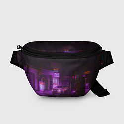 Поясная сумка Неоновый ночной переход - Фиолетовый, цвет: 3D-принт