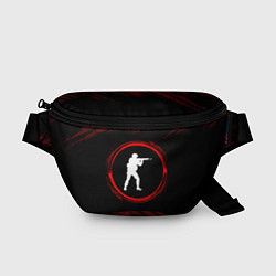 Поясная сумка Символ Counter Strike и краска вокруг на темном фо, цвет: 3D-принт